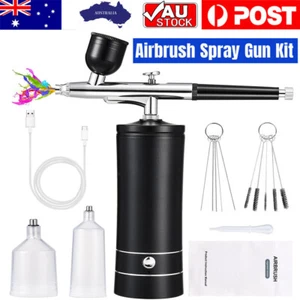 Portable Airbrush Kit Air Brush Compressor Cordless Spray Paint USB charge New - Picture 1 of 11