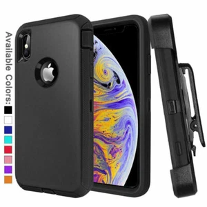 Für I phone X/XS Xr XS Max Defender Bumper Hülle mit Gürtelclip & Displayschutz - Bild 1 von 8