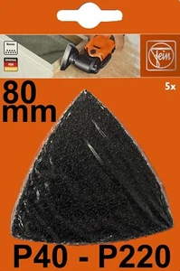 5 Fein Delta Klett Schleifpapier 80 mm 80mm ungelocht f. Multimaster K40 - K220 - Bild 1 von 9