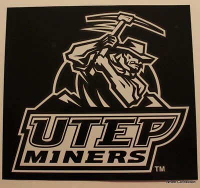  University Texas El Paso Miners White Lg Window Graphic Sticker Decal USA - Image 1 of 4
