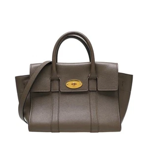 Mulberry Brown Calfskin Bayswater Flap Small Women's Tote Bag HH3930 205 D614 - Picture 1 of 7