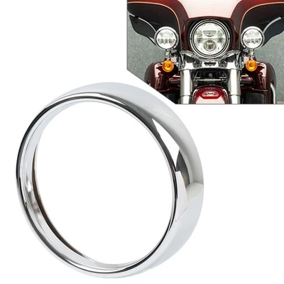 1 Stück  7" Scheinwerferblende für Harley Electra Street Tri Glide 2014-23 Chrom - Image 1 of 4