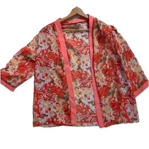 3/4 Ärmel Kimono Resort Wear transparent groß zierlich Blumenmuster - Bild 1 von 11