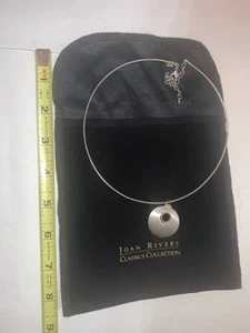 Vintage JOAN RIVERS Classics Collection Silber Look Anhänger Choker Halskette - Bild 1 von 4