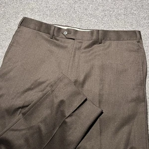 Brooks Brothers Pants Mens 38x32 Brown Regent Fit Wool Flat Front Dress Slacks - Picture 1 of 13