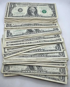 75 x $1 Bill 1980's Note Lot - Bulk Wholesale 75 Note Lot - Various Years - Picture 1 of 4