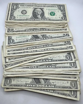 75 x $1 Bill 1980's Note Lot - Bulk Wholesale 75 Note Lot - Various Years - Image 1 of 4