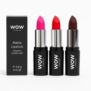 3 x WOW London Matte Lipstick Bundle Shade 45, 58 & 36 - Picture 1 of 2