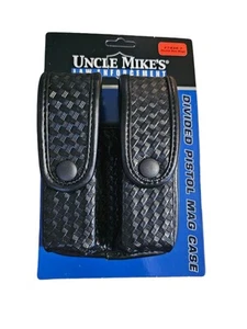 Uncle Mikes 7436-7 Mirage Basketweave Double Stack Duty Divided Mag Case - Picture 1 of 3
