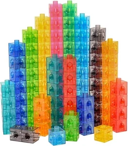 edxeducation Translucent Linking Cubes 100pc 2cm 10 Colors Math STEAM NEW - Picture 1 of 6