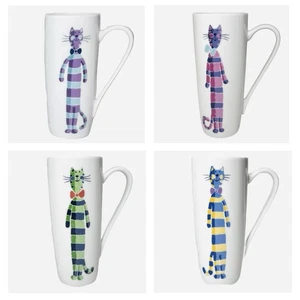 McLAGGAN SMITH Tassen Becher Tasse Set 4 Pat’s Cats Tall Skinny Latte Schottland Kaffee - Bild 1 von 9