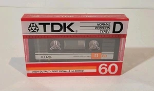 TDK D 60 1986 Cassette Tape Blank Audio High Output New Sealed - Picture 1 of 4