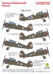 Techmod Decals 1/72 PZL P.11c Polish Fighter - Picture 1 of 5