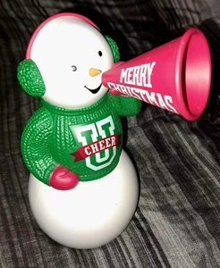 Hallmark 2012 Weihnachten Cheer U Schneemann 8" bewegungsaktivierter Cheerleader funktioniert  - Bild 1 von 3