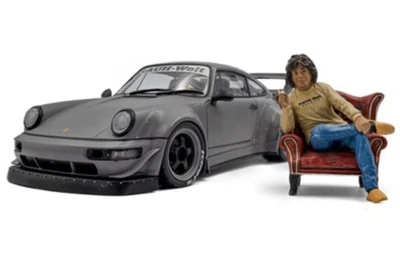 Solido 2016 Porsche 911 (964) RWB Bodykit Nardo Grey w/ Akira Nakai Figure 1:18 - Image 1 of 4