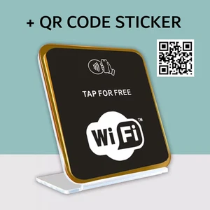 NFC WiFi Ständer mit QR Code | Tap to Connect | Acryl Display | Ohne Passwörter! - Bild 1 von 2