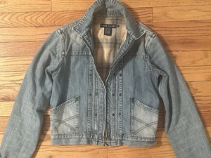 Ralph Lauren RL giacca jeans denim donna vintage DISTRESSATA foderata a quadri piccola �� - Foto 1 di 10