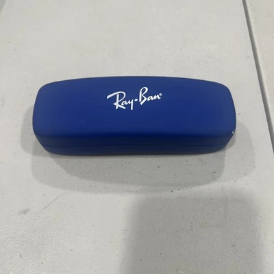 Ray-Ban Sunglasses Eyeglasses Case Blue Hard Shell Red Felt Lined  - Image 1 of 4