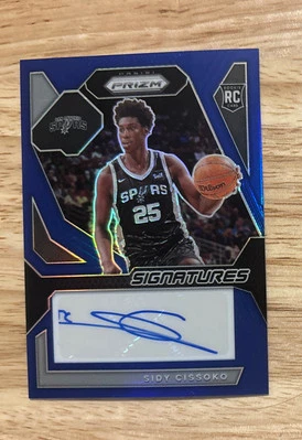 2023-24 Panini Prizm Sidy Cissoko - Rookie Signatures Blue Prizm RC #RSI-CIS /49 - Image 1 of 3