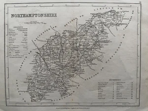 1850 Antique Map; Northamptonshire by Joshua Archer - Picture 1 of 2
