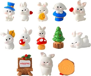 Purple Star Mini Rabbits 13PCS Little Rabbit Resin Animals Rabbit-white - Picture 1 of 6