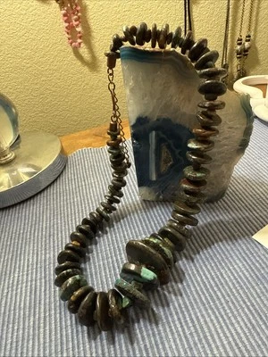 Jay King/ Turquoise Chunky Disc Beaded With Copper Hook - Image 1 of 4