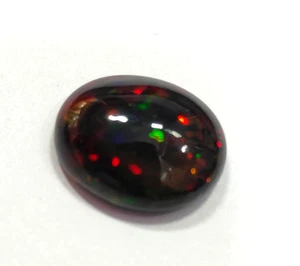 7.80 Carat Oval Shape Australia Natural Fire Black Opal Cabochon Loose Gemstone - Picture 1 of 9