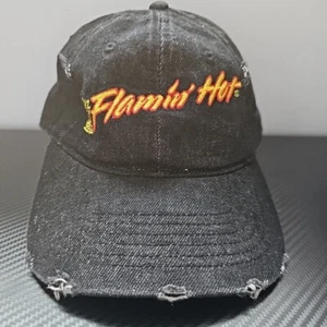 Mad Engine Flamin' Hot Cheetos Distressed Black Adjustable Baseball Style Hat - Picture 1 of 6