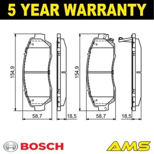 Fits Honda CR-V 2012-2024 1.5 1.6 D 2.0 2.2 Brake Pads Set Front Bosch - Picture 1 of 9