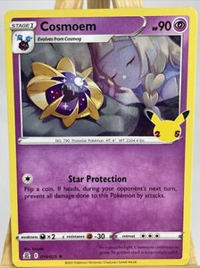 Pokemon Celebrations Cosmoem 14 Ultra Rare HOLO 25th Anniversary + Top Loader - Picture 1 of 2