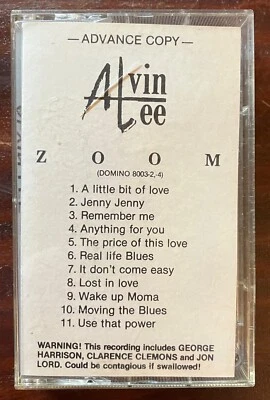 Alvin Lee - Zoom  Advance Cassette 1992 Domino Records George Harrison, Jon Lord Foto 1 de 4