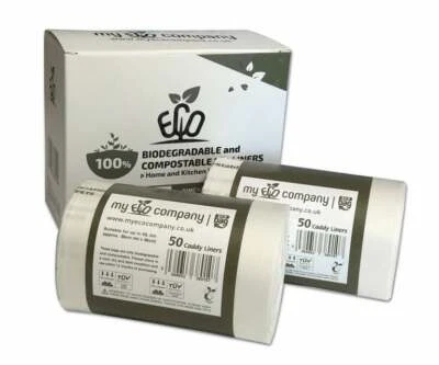 10L Compostable Kitchen Food Waste Caddy Liners / Biodegradable Bin Bags - Image 1 of 2