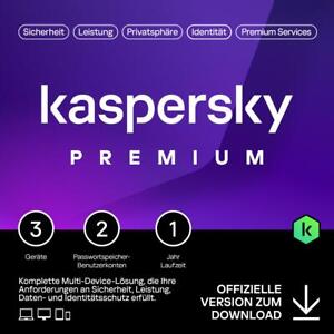 Kaspersky Premium 2023 - 1, 3, 5, 10 PC / Gerät - 1 Jahr Unbegrenzt VPN