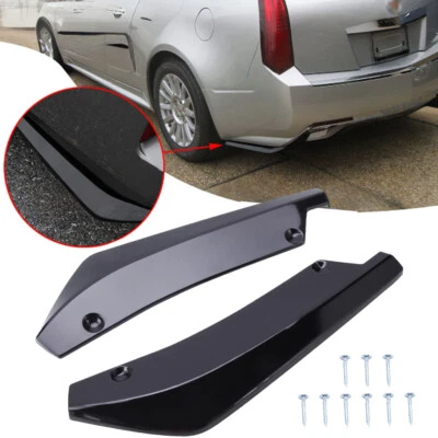 For Cadillac Escalade CTS JDM Gloss Black Rear Bumper Canard Splitter Wrap Lip Foto 1 de 4