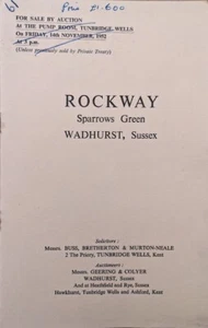 SALE PARTICULARS FOR "ROCKWAY," SEMI-DETACHED, SPARROWS GREEN, WADHURST. 1952. - Picture 1 of 5