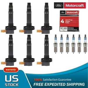 6X Ignition Coils + Motorcraft Spark Plugs For 13-19 Ford Flex 3.5L Turbo - Picture 1 of 7