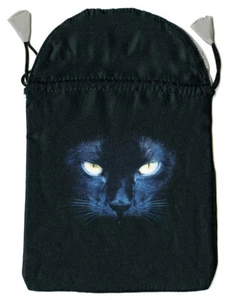 Black Cat Satin Tarot Card Bag Pouch - Picture 1 of 1