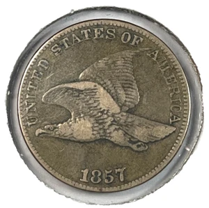 1857 FLYING EAGLE CENT OBVERSE 1856 VF J45 - Picture 1 of 2