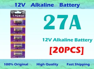Tpower 20x 27A 12V MN27 LRV07 GP27A Alkaline Battery Garage Car Remote Alarm - Picture 1 of 3