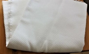 White Fabric Textured Diamond Pattern 54 x 58 inch piece - Picture 1 of 7