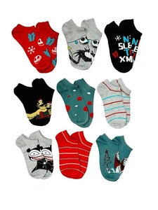 Womens 9 Pair Sz 4-10 Nightmare Before Christmas No Show Ankle Socks -NWOT - Picture 1 of 5
