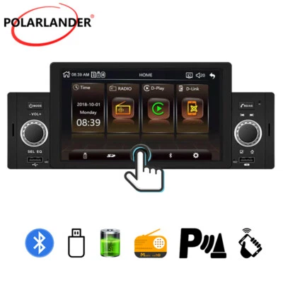 5" Reproductor FM USB/AUX Radio de coche 1 Din IPS Pantalla táctil Bluetooth MP5 - Imagen 1 de 4
