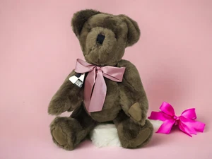 Oso de peluche Canterbury Bears chocolate almohadillas de gamuza totalmente articuladas Inglaterra - Imagen 1 de 13