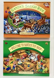 2 Pop-up StoryBooks Welcome To Santa's Toy Shop & Santa’s Sleigh Ride Landoll's - Picture 1 of 23