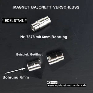 Bajonettverschluß Bajonett Magnet Verschluss Schmuck Leder Band Ketten Edelstahl - Bild 1 von 1
