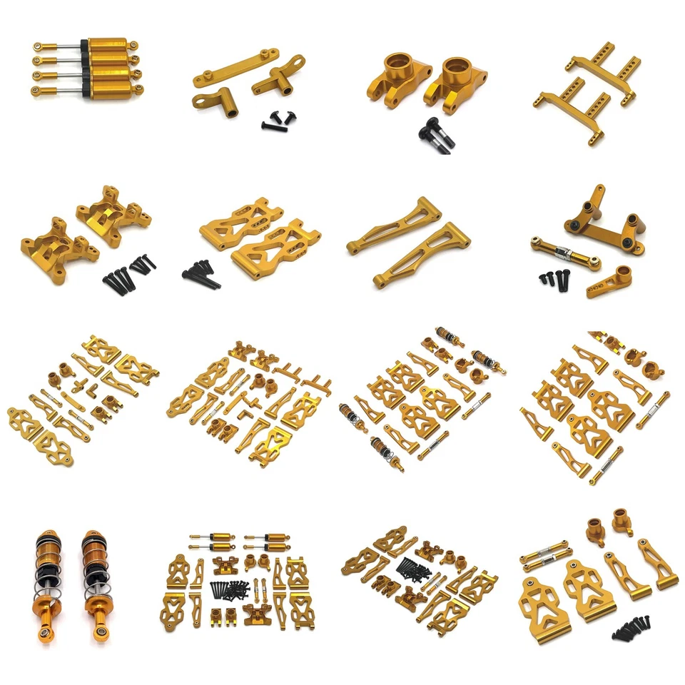 For SCY 1/16 16101-106 16201 JJRC Q130A/B Q141 D843-YW Alloy Upgrade Parts Gold - Image 1 of 4