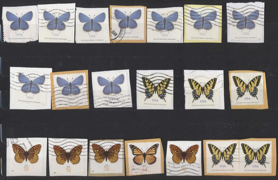 USA BUTTERFLIES Stamps Used Wholesale LOT of 20 Cancelled as shown in scan - Image 1 of 1