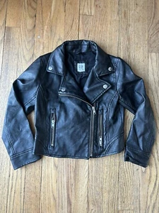 GAP Kids Black Moto Jacket EUC Size Small - Picture 1 of 5