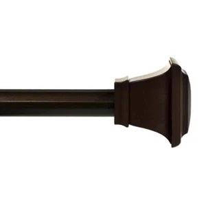 1" Bronze Square Single Curtain Rod Set, 30-84", Oil Rubbed Bronze - Picture 1 of 4
