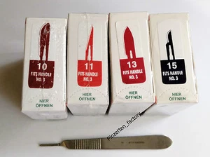 25 Skalpell klingen nach wunsch(10,11,13,15) dazu 1 klingen halter nr. 3 - Bild 1 von 3